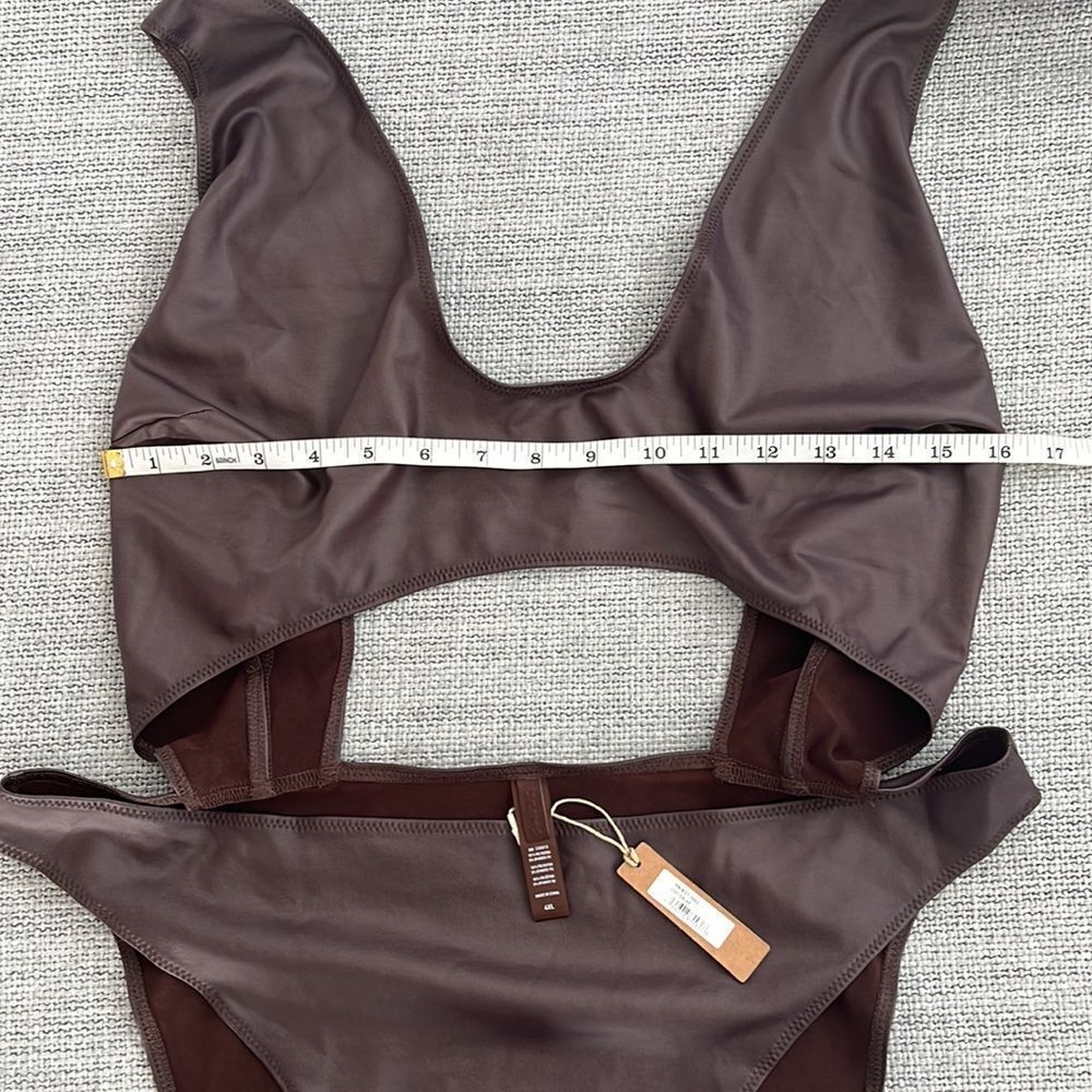 Skims Cut Out Monokini Cocoa Wet‎ Jersey Size 4X - Picture 8 of 10